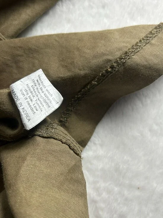 Yea Womens Linen Asymmetrical Tunic Top 2X Brown 3/4 Sleeve Lagenlook Casual - Picture 4 of 9